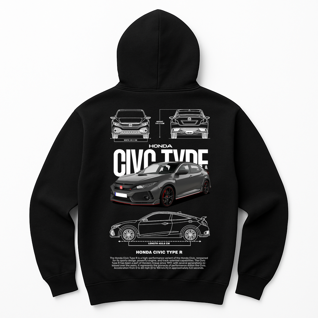 Moletom Unissex Honda Civic Type-R